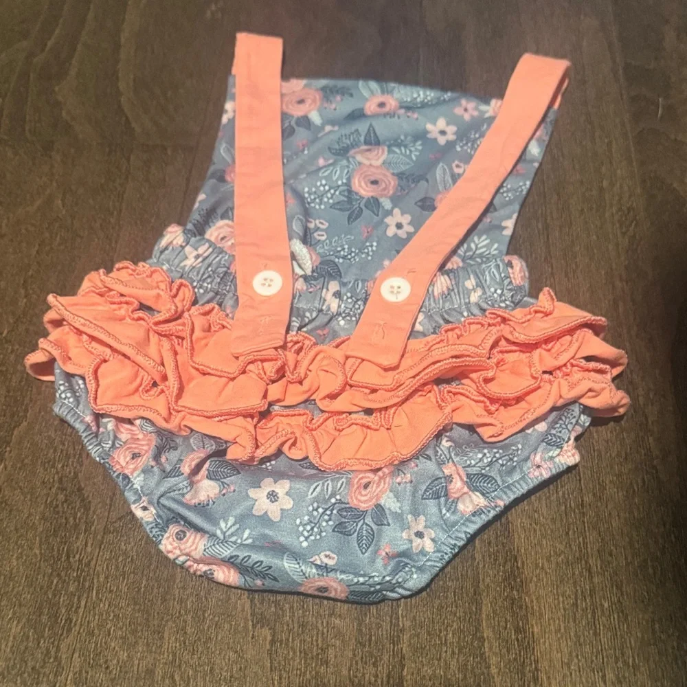 Adorable Blue and Pink Floral Diaper Cover